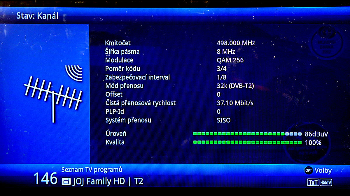 Vysílání Joj family HD v DVB-T2
