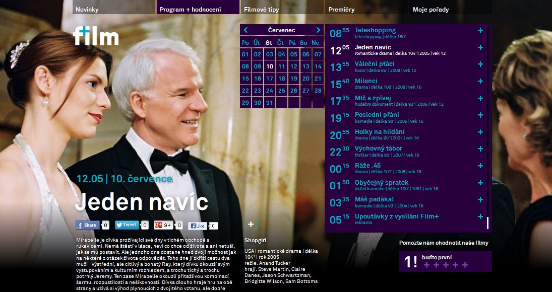 Film+ provedl redesign svého webu, nabízí hodnocení filmů
