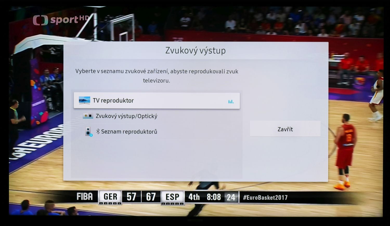 Samsung QE49Q7F - menu nastavení