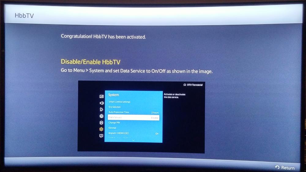 Po aktivaci jsou povoleny Datové služby (Data Service).