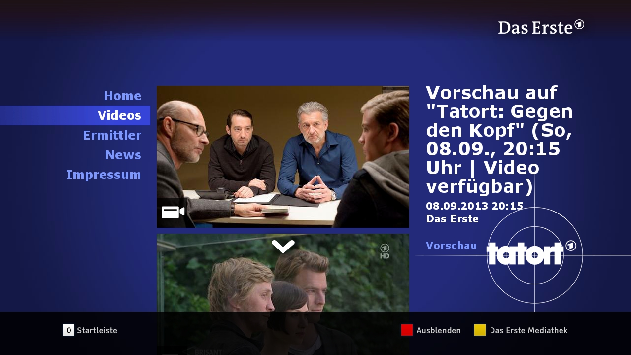 Seriál Tatort v aplikaci hybridní televize HbbTV