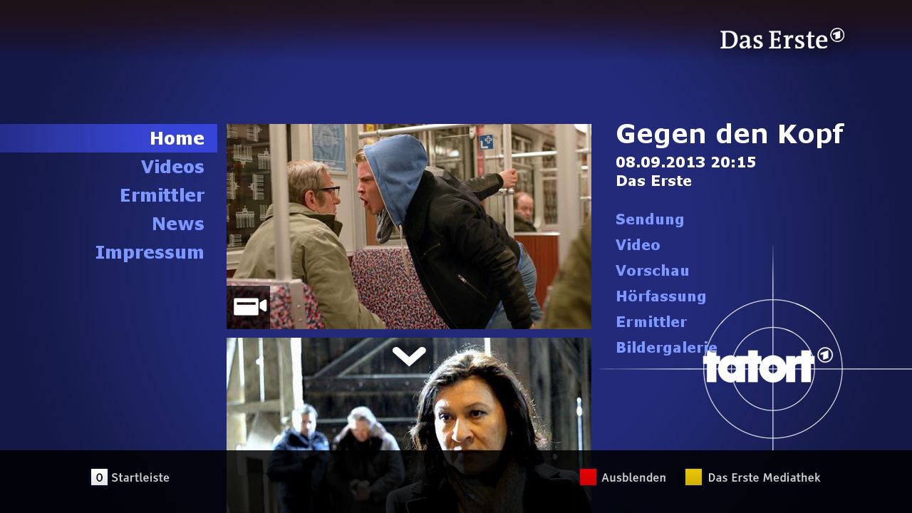 Seriál Tatort v aplikaci hybridní televize HbbTV