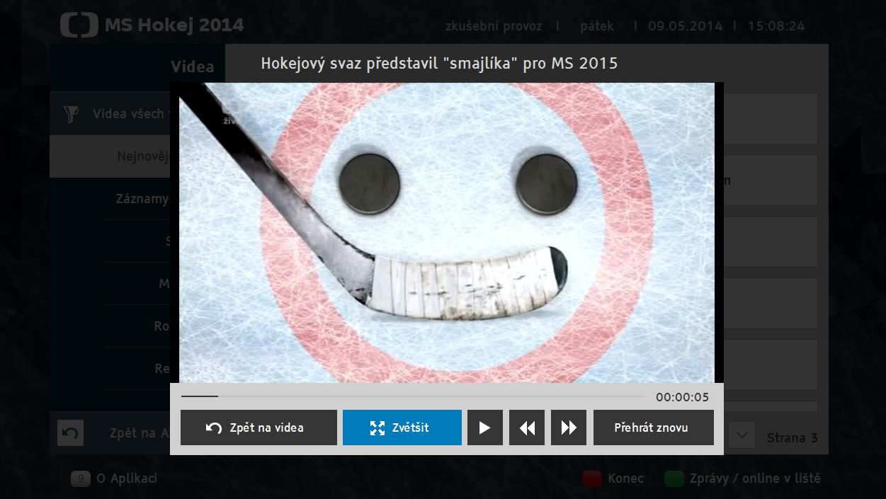 Hybridní aplikace "MS v hokeji 2014"