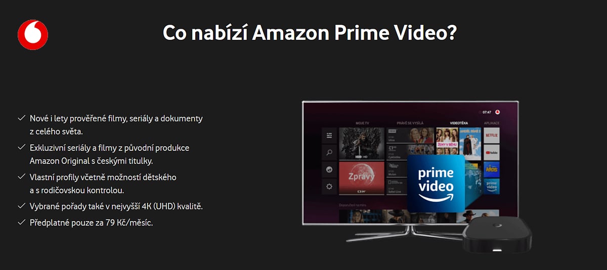 Z nabídky Vodafone TV v Česku