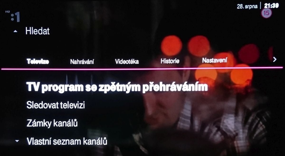 Arris VIP4302 pro T-Mobile TV - Domovské menu a nastavení