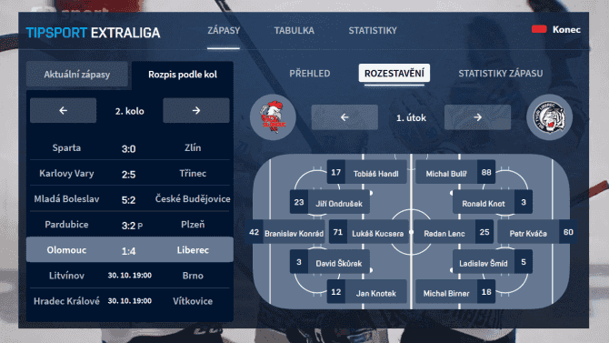 HbbTV Tipsport Extraliga