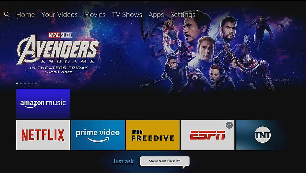 Uživatelské rozhraní Fire TV v zařízení Fire TV Stick