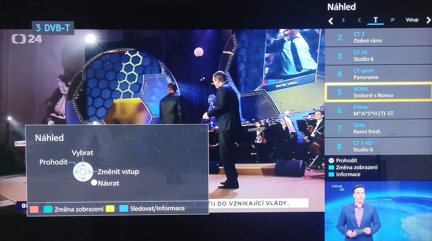 Základní náhled obrazu v obrazu, tedy PiP (Picture in Picture).