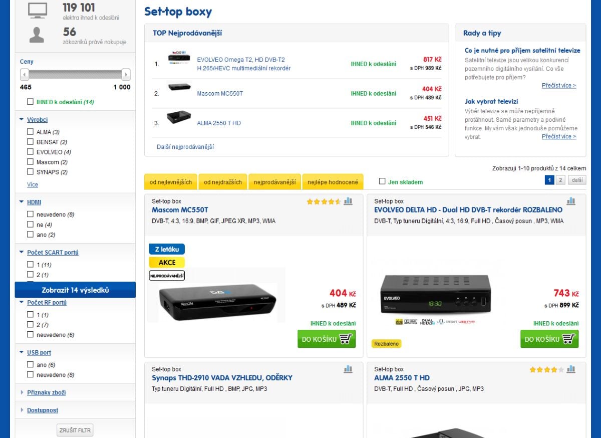 Okay.cz, DVB-T2 - HEVC, 7-2016