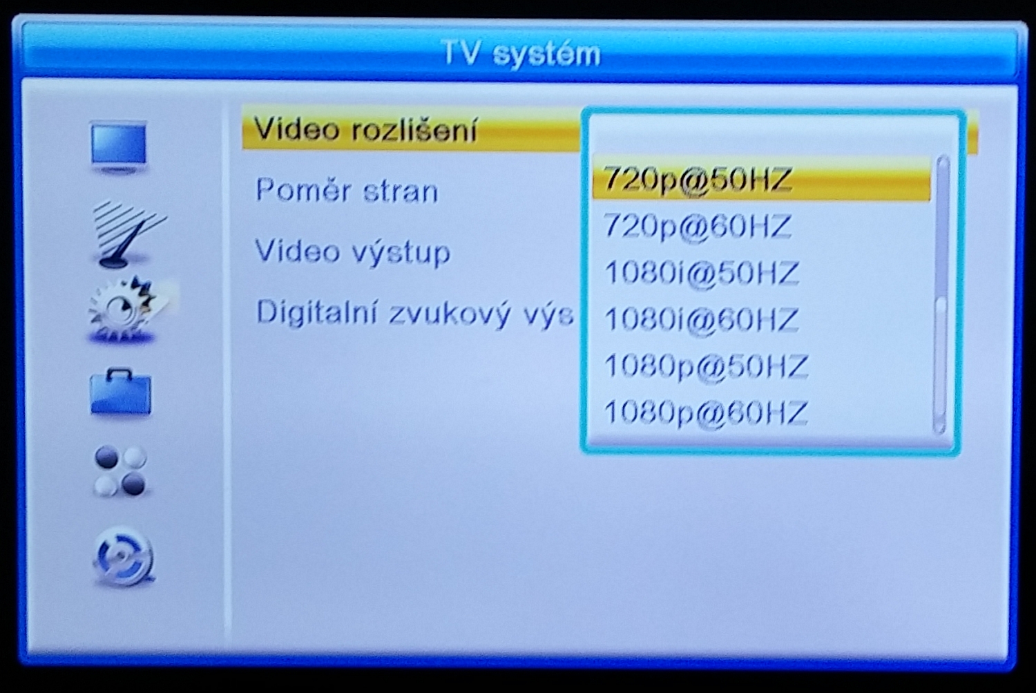 Podporovaná video rozlišení.