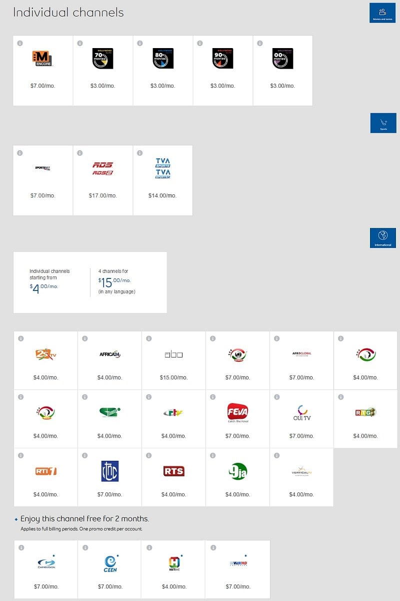 À la carte a individuální programy