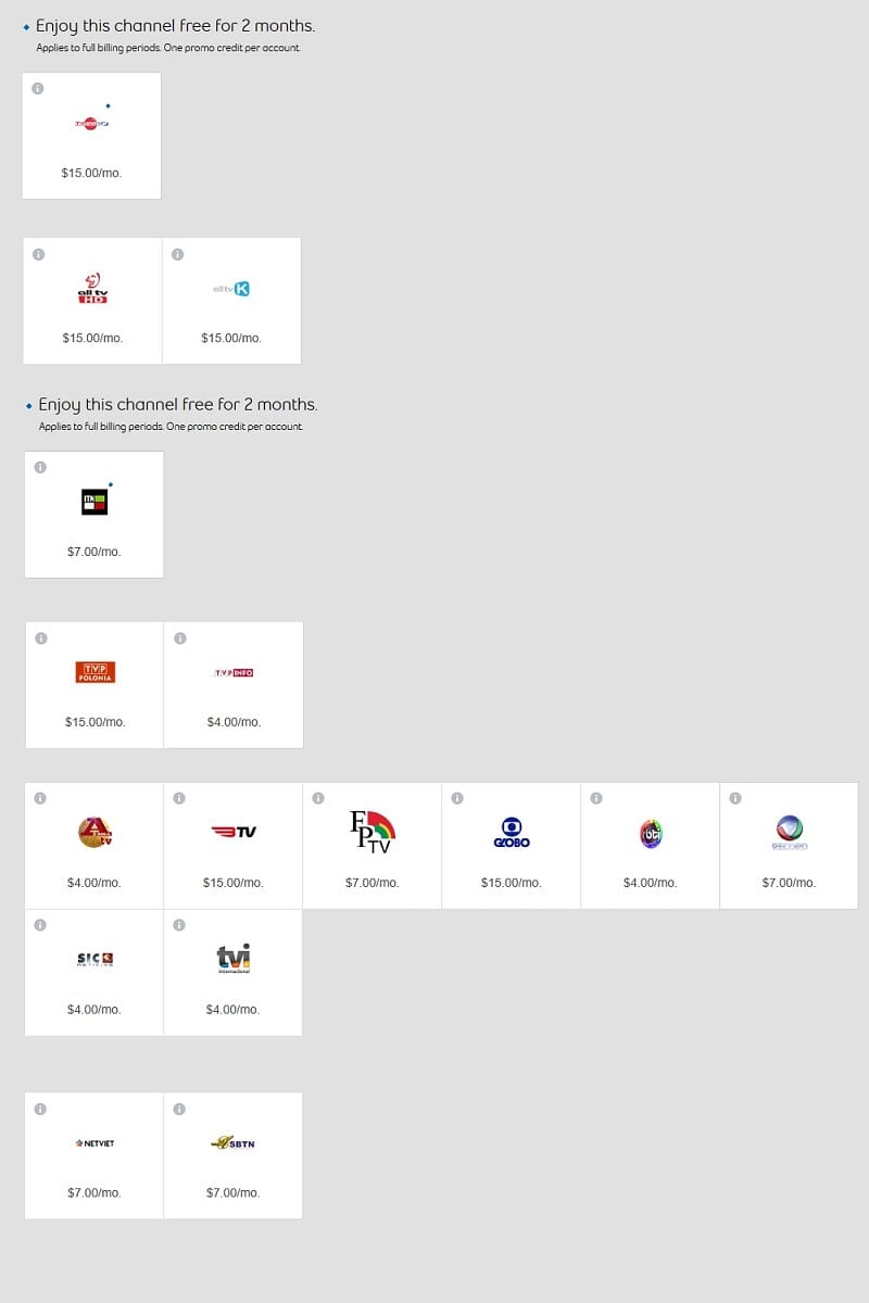 À la carte a individuální programy