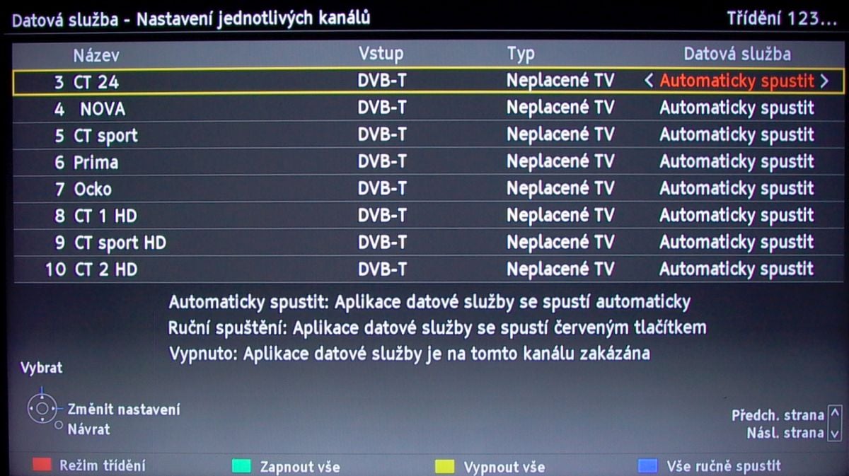 Panasonic TX-32ES600 - menu nastavení