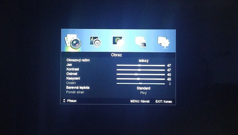 Sencor SLE 48F12 - menu nastavení