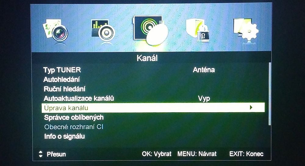 Sencor SLE 48F12 - menu nastavení