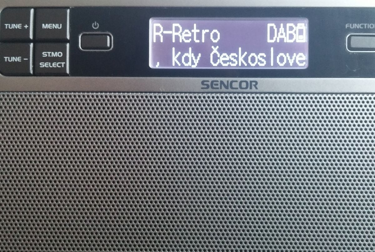 Sencor SRD 6600 DAB+, čeština - stanice, menu