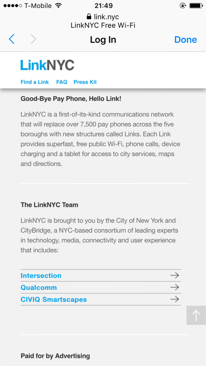 LinkNYC, rychlá Wi-Fi zdarma místo telefonních budek