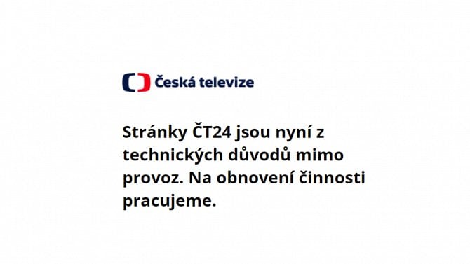 Česká televize - ČT24 - web mimo provoz