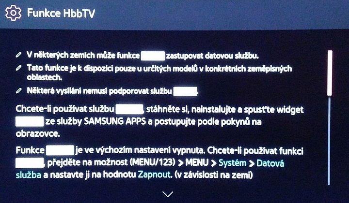 Zprovoznění HbbTV u TV Samsung 2015 není automatické a musíte to udělat manuálně. Je dobré začít nápovědou, resp. e-manualem.