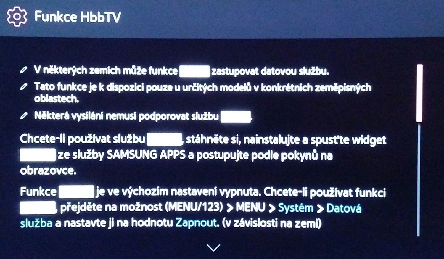 Zprovoznění HbbTV u TV Samsung 2015 není automatické a musíte to udělat manuálně. Je dobré začít nápovědou, resp. e-manualem.