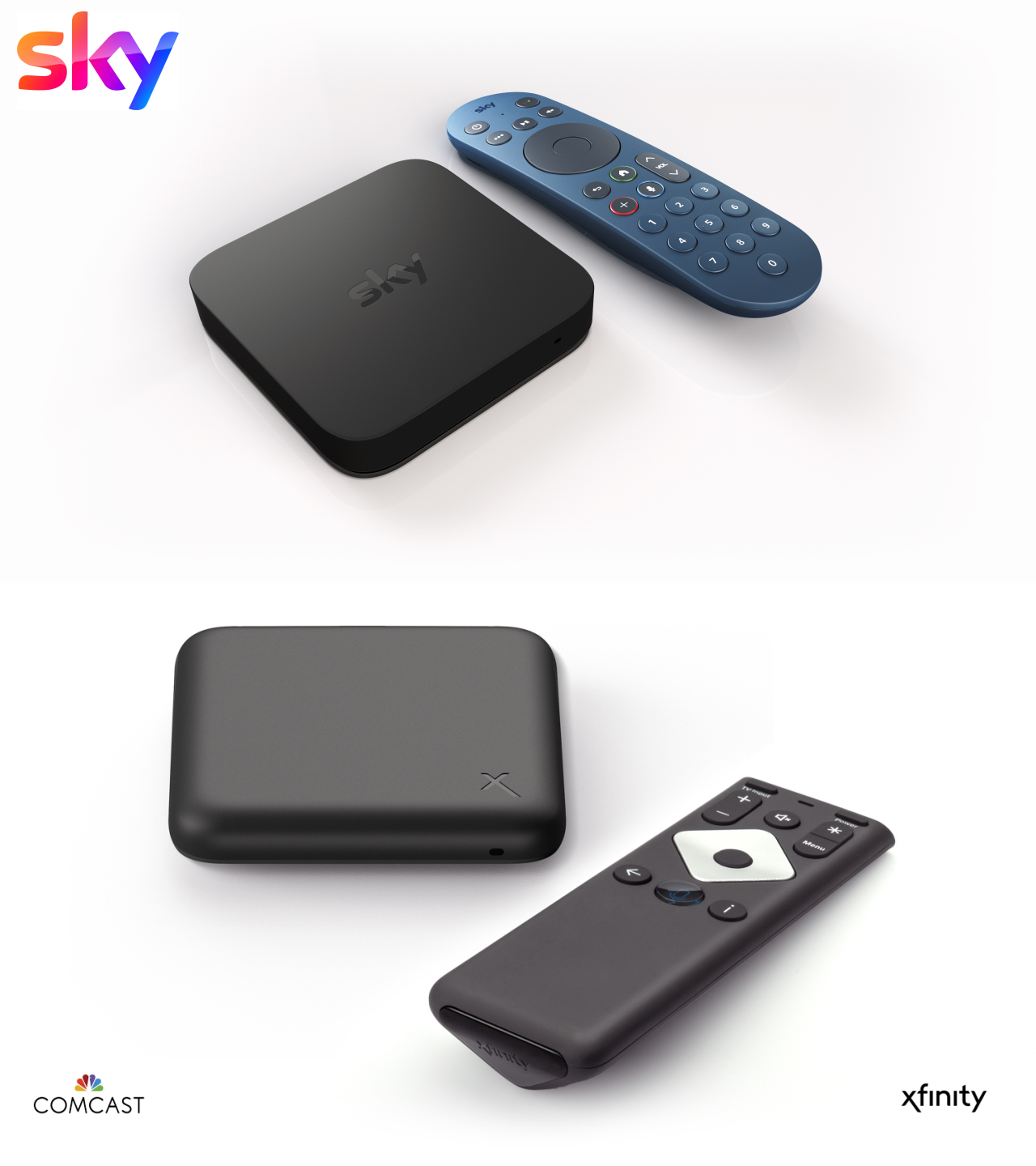 Streamovací boxy Comcast/Sky