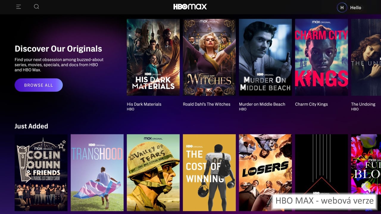 Služba HBO MAX