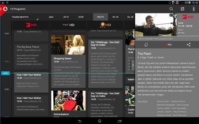 Aplikace Vodafone TV Manager