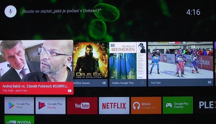 Menu se skládá z různých vodorovných nabídek. Kolovat se opět nedá ani výšku, ani na šířku.