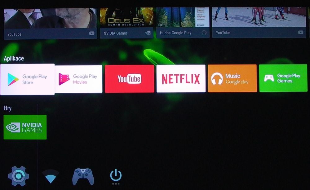 Nvidia Shield TV 2017, resp. Android TV (7) - tlačítko Home