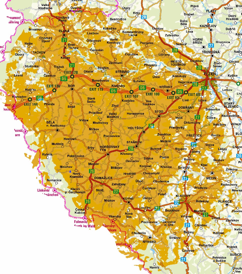 Vysílač Vraní vrch - pokrytí Přechodové sítě 11