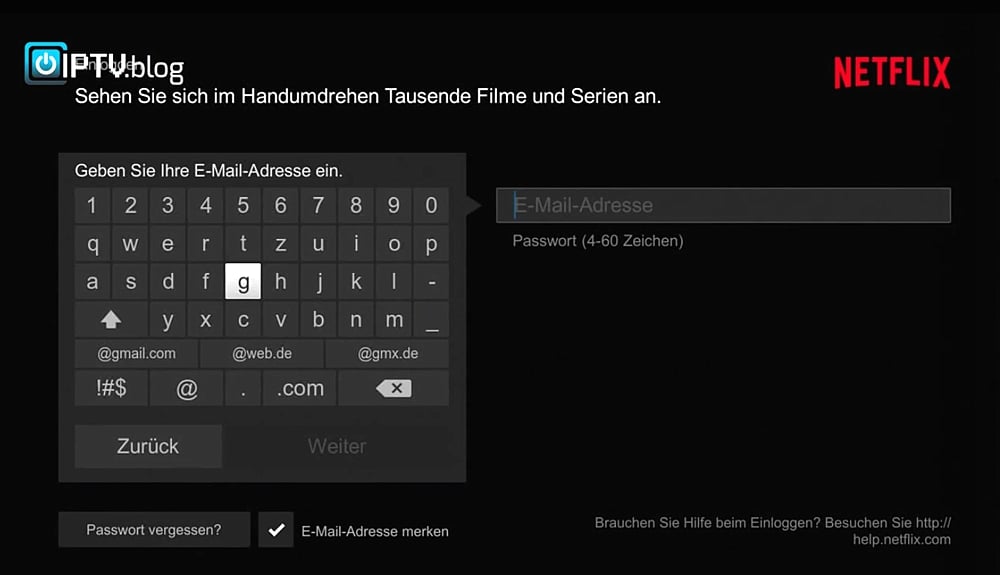 Ukázka běžícího Netflixu v MR 401
