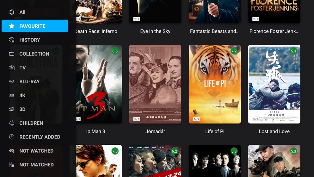 Zidoo X20 Pro - Seznam souborů