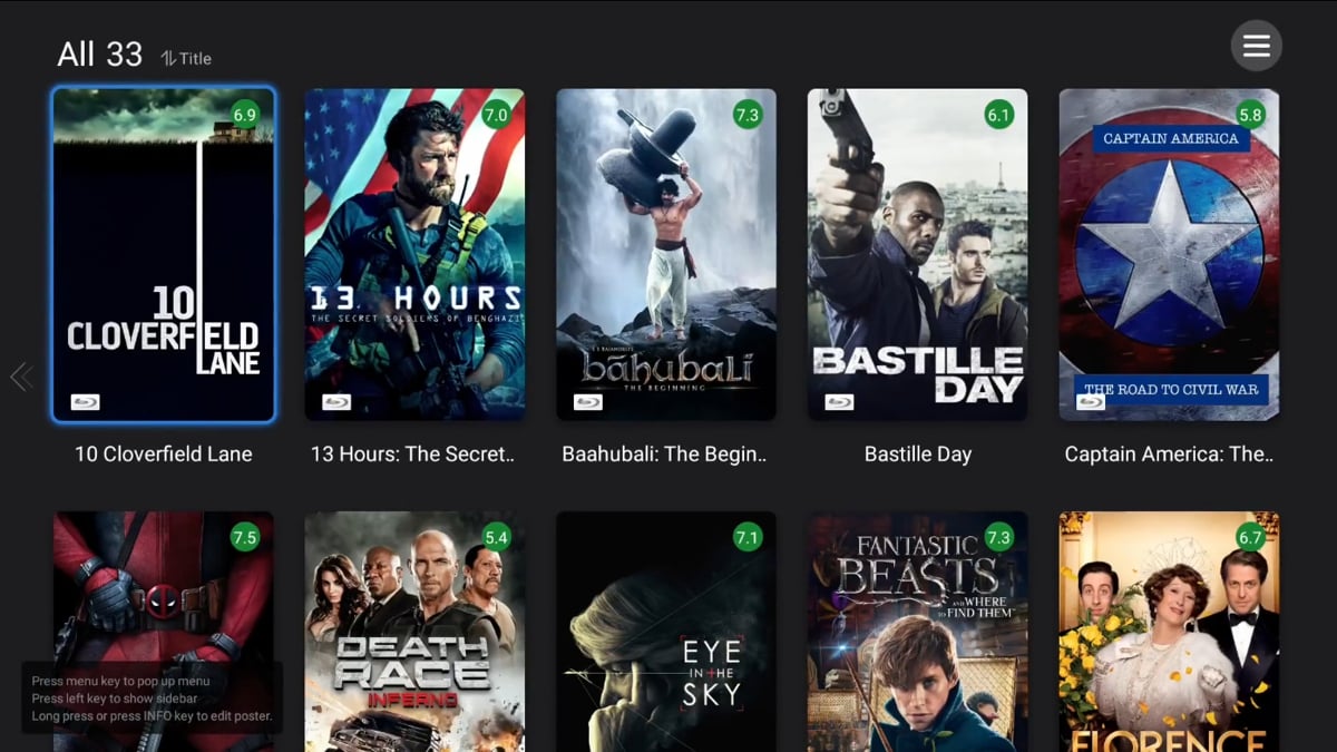 Zidoo X20 Pro - Seznam souborů