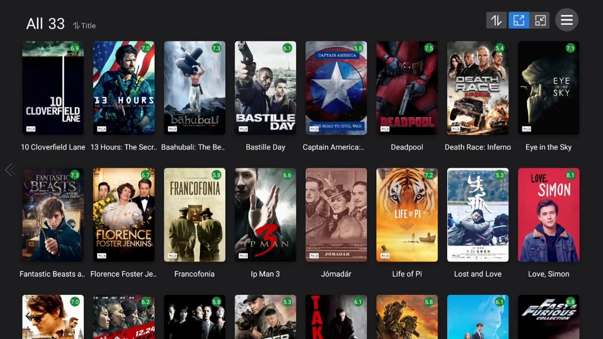 Zidoo X20 Pro - Seznam souborů