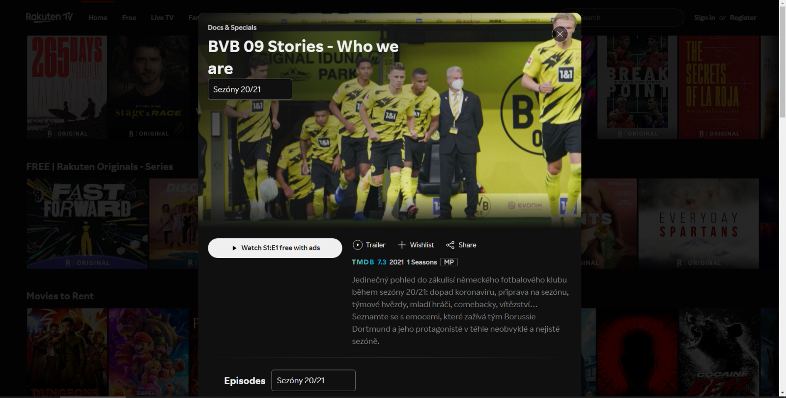 Bezplatná sekce Rakuten Originals - filmy a seriály