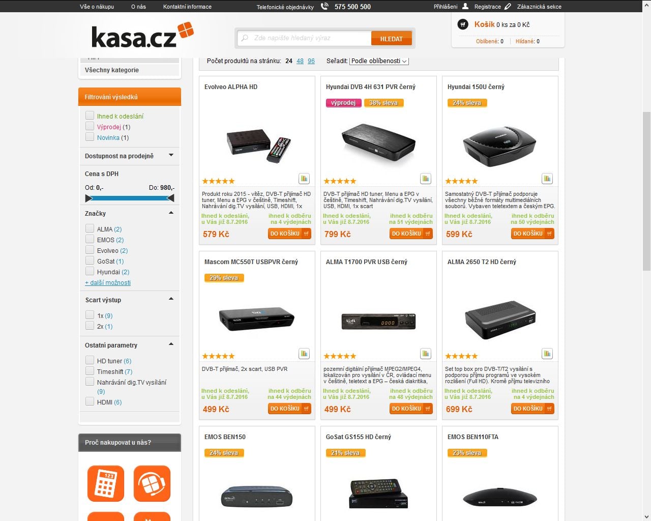 Parametrů je u set-top boxů vysloveně jen pár a chybí i druh tuneru.