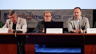 Marek Singer, Petr Dvořák a Daniel Grunt na konferenci Digimedia 2023