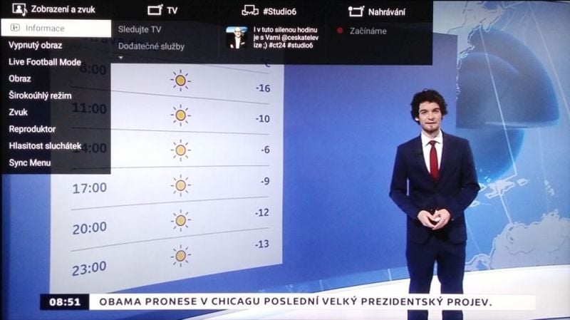 Action menu dokáže i přes absenci kolování ovládání televizoru zprůhlednit a hlavně ho udělat operativnějším.