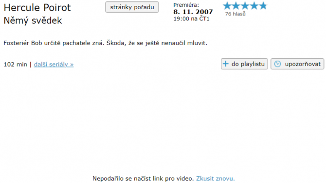 iVysílání - výpadek