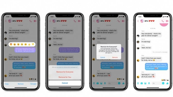 Facebook Messenger - mazání zpráv