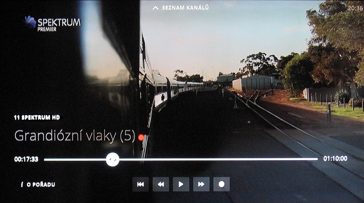 NG box O2 TV – živé vysílání