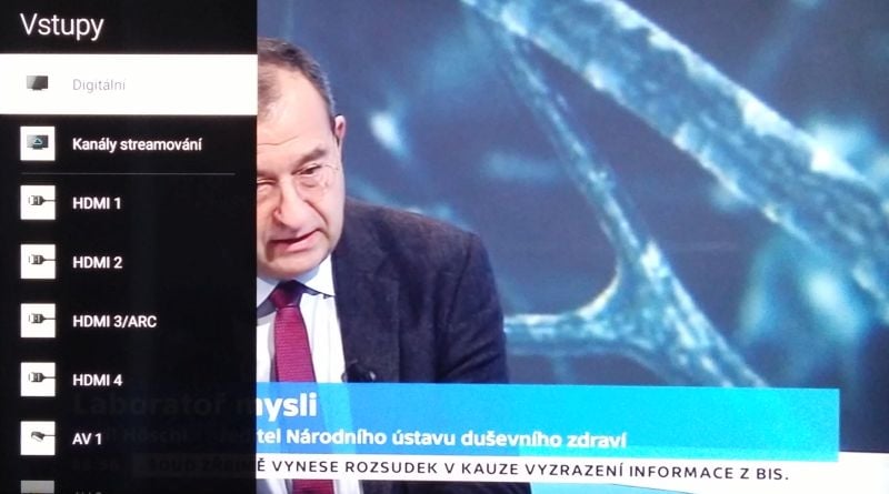 Přehled vstupů se dá vyvolat několika způsoby.