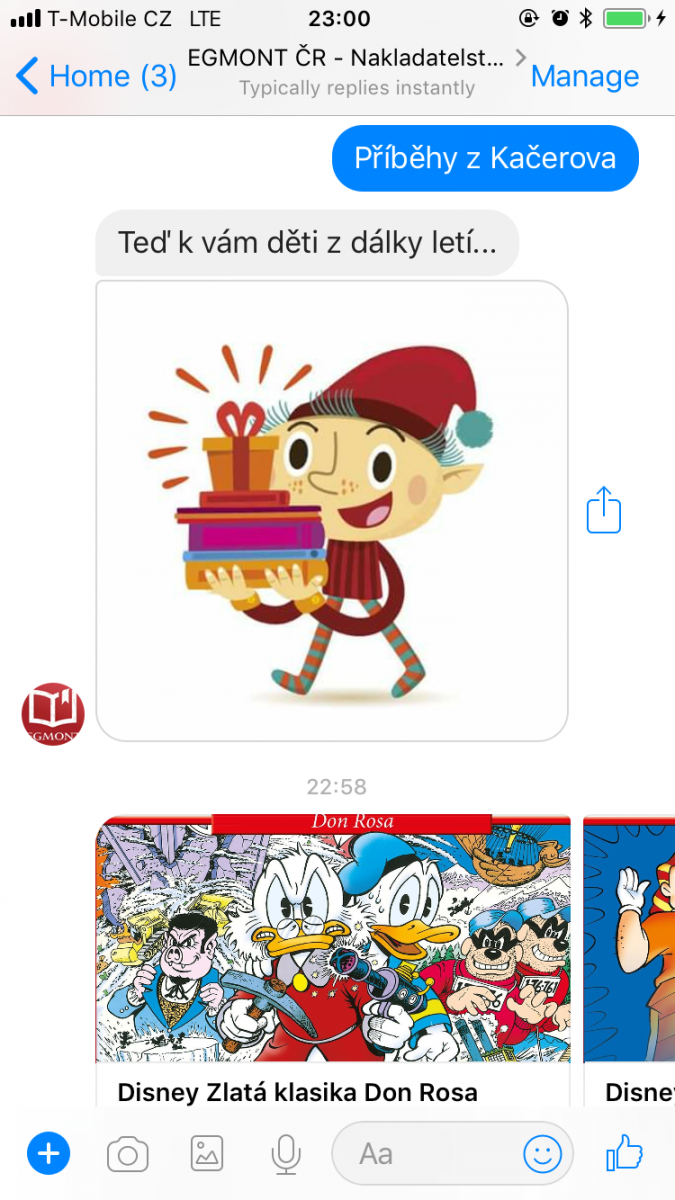 Egmont a jeho facebookový chatbot