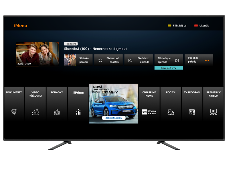 HbbTV aplikace TV Prima (2021)