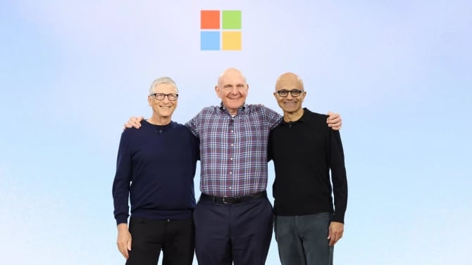 Bill Gates, Steve Ballmer a Satya Nadella, Microsoft