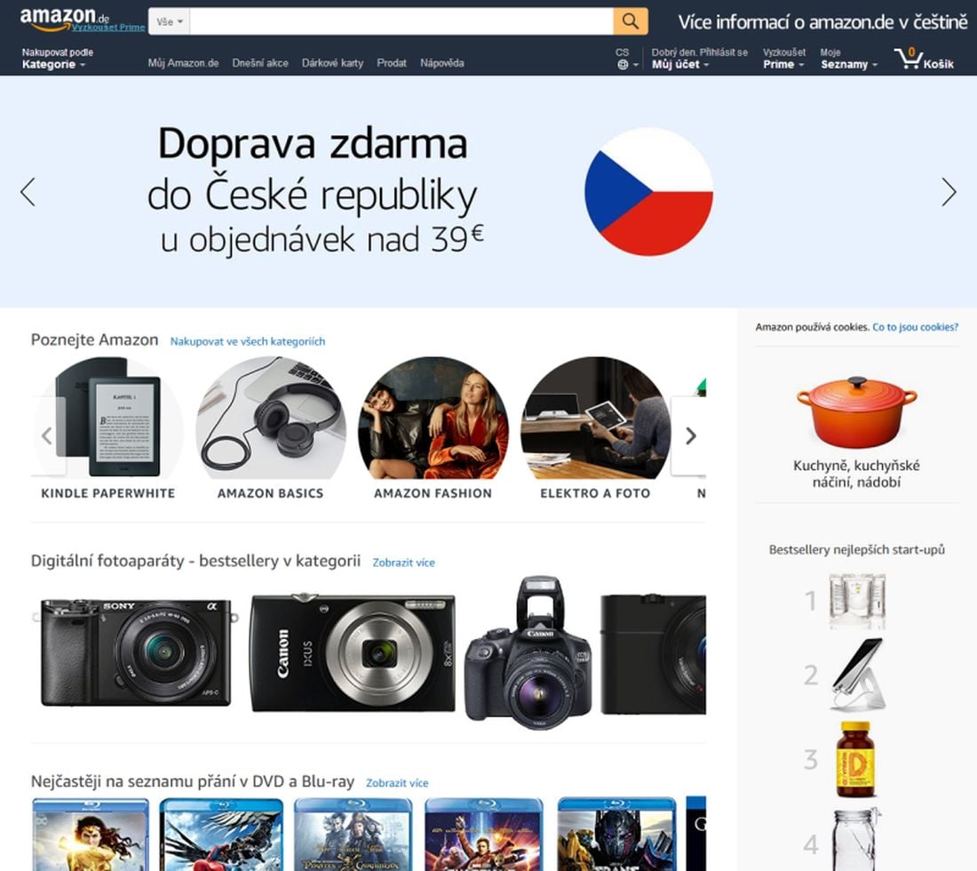 Amazon otevřen pro české zákazníky