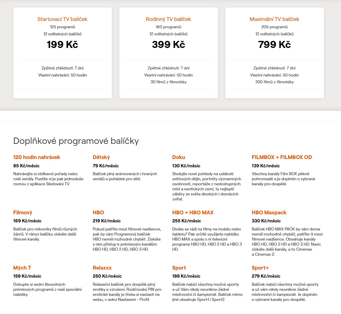 Kompletní nabídka internetové ČEZNET televize