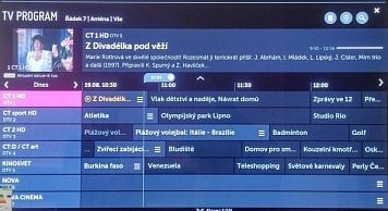 Programová nabídka EPG.