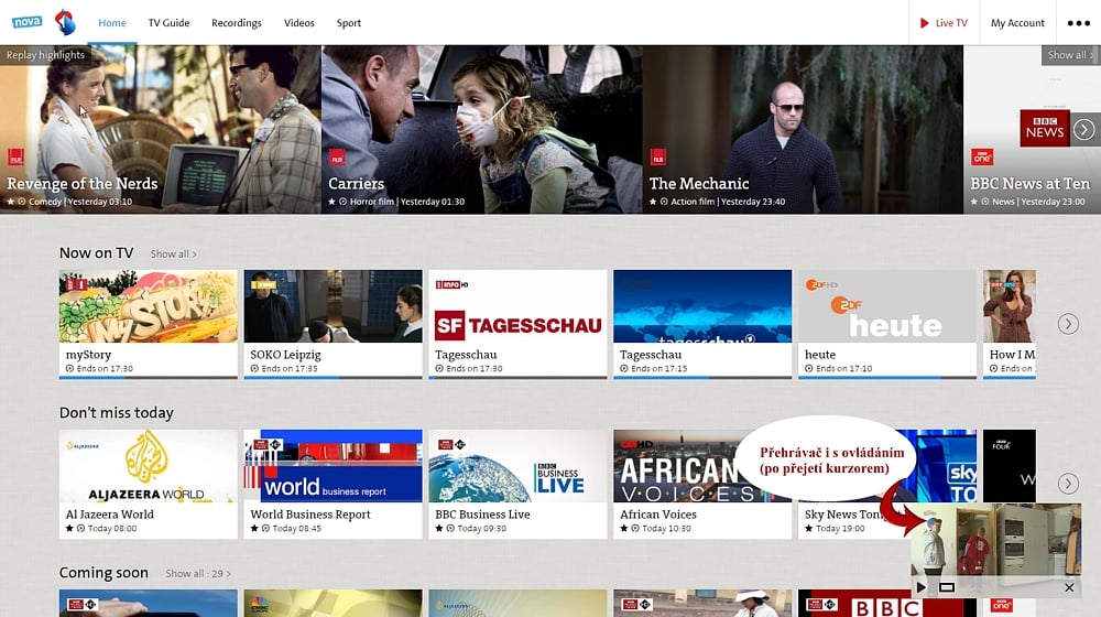 Swisscom TV Air - mikropřehrávač