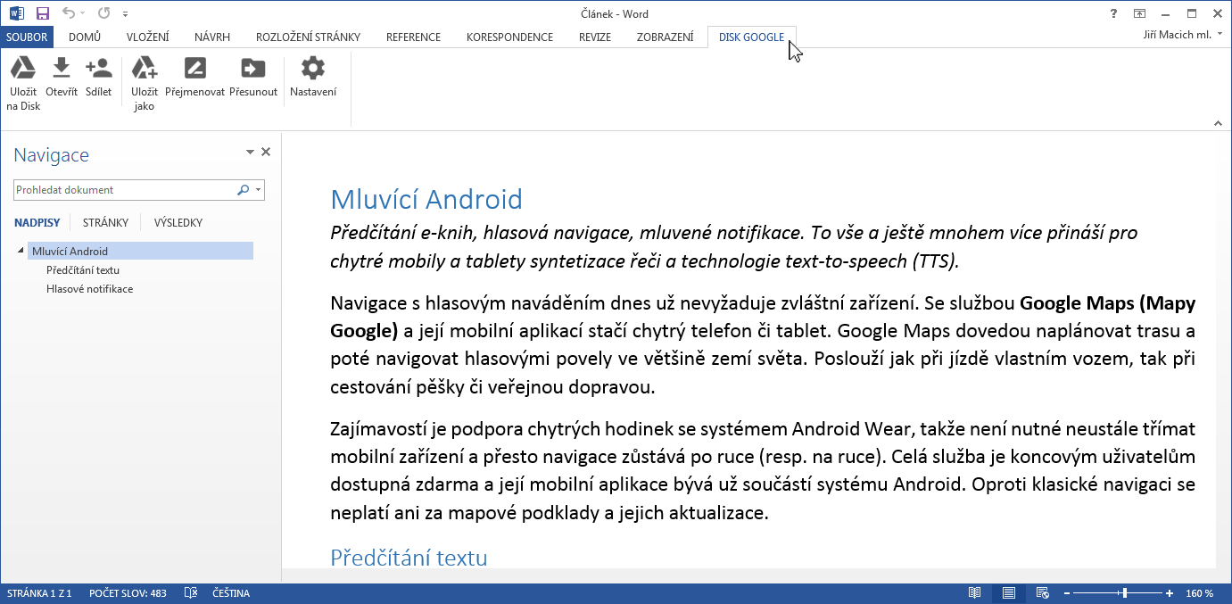 Plug-in úložiště Google Drive